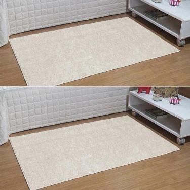 Imagem de Kit 2 Tapete Passadeira Quarto Classic 50 X 100 Creme Perola - Tapetes