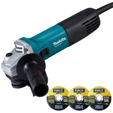 Imagem de Esmerilhadeira Angular 4.1/2 POL 850W M9510B MAKITA MT + Kit 3 Discos 