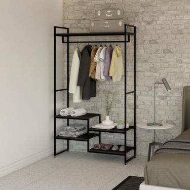Imagem de Guarda Roupa Closet Estilo Industrial, Aço/mdf! - Lenna-Decor, Preto