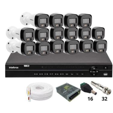 Imagem de Kit 16 Câmeras Intelbras 3220b Full Color Com Áudio Dvr Intelbras Mhdx