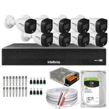 Imagem de Kit 09 Cameras Full Color Intelbras Dvr Mhdx 16 Ch Color Noite C/HD 1T