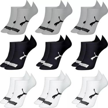 Imagem de Kit 9 Pares Meias Puma Sapatilha Algodão Cano Baixo Meia Soquete Adult