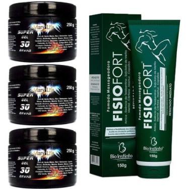 Imagem de Kit 3 Super Gel 30 Ervas 250G + 1 Pomada Fisio Fort 150G - Bio Instint