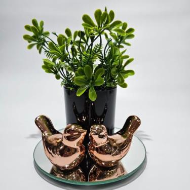 Imagem de Vasinho floral com bandeja redonda e passarinhos de porcelana - RA nva