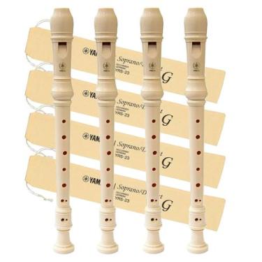 Imagem de 4 flautas doce yamaha soprano germânica yrs-23g
