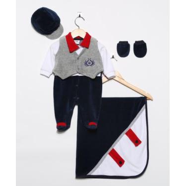 Imagem de Saída De Maternidade Masculino Roupinha De Bebê - Asas de Anjo, Azul b