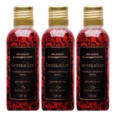 Imagem de 3 Óleo Corporal Para Banho e Massagem Íntima Sensual Sensualize  - Sof