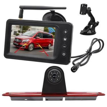 Imagem de EnruigeOk Câmera reserva de luz de freio de montagem no teto sem fio com kit de monitor de 12,7 cm para Mercedes-Benz Sprinter/VW Crafter Night Vision câmera traseira à prova d'água