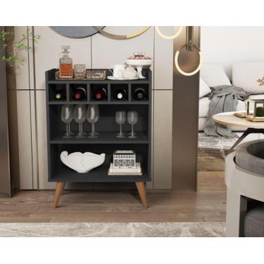 Imagem de Aparador Buffet Cantinho do Café Intense Com Adega 5 Garrafas Retrô - 