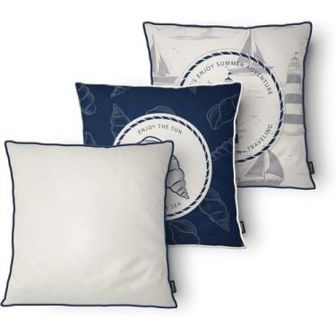 Imagem de Kit 3 Capas de Almofada Decorativa Belchior com Zíper Tecido Especial 
