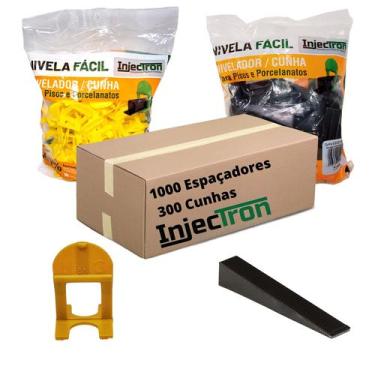 Imagem de Kit 1000 Espaçadores + 300 Cunhas Linha Slim Nivela Fácil - Injectron,