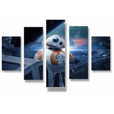Imagem de Painel De Quadro Mosaico 5 Partes Bb8 Star Wars Para Sala - NEYRAD