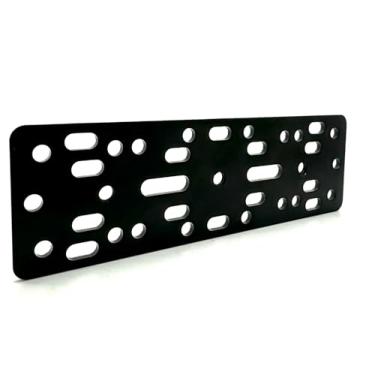 Imagem de Placa de suporte universal de liga metálica para rádio amador CB Garmin GPS localizador de peixes placa de montagem de veículo para montagem padrão de diamante padrão da indústria 2 AMPS 4 furos