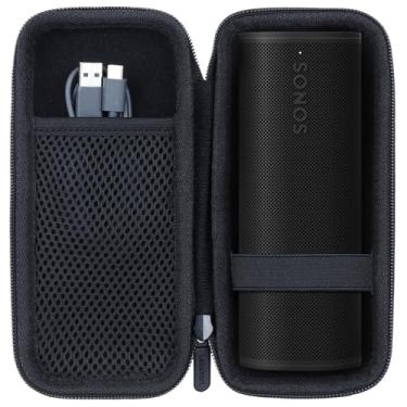 Imagem de Lebakort Capa rígida compatível com alto-falante Bluetooth portátil à prova d'água Sonos Roam 2/Sonos Roam/Sonos Roam SL (capa preta)