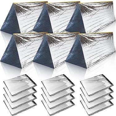 Imagem de Woanger Barraca de emergência de 4/10/20 peças para barracas de sobrevivência de sem-teto a granel para 2 pessoas, barraca de acampamento de 2,4 m x 0,9 m, abrigo portátil para caminhadas, mochilão