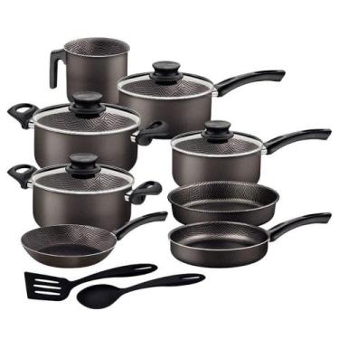 Imagem de Jogo de Panelas Tramontina Paris Antiaderente Starflon Max Grafite 10 