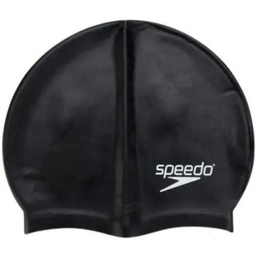 Imagem de Touca de Natação Lisa Speedo FLAT SWIN CAP Treinamento, Preto