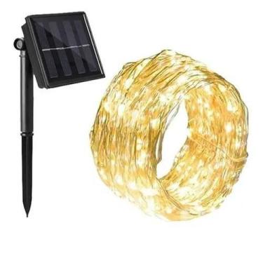 Imagem de Pisca Pisca Solar 300 Led Prova D'água 30 Metros Dourado Automático - 