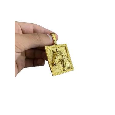Imagem de Pingente cavalo 3d- banhado a ouro 18k - ToJoia18k