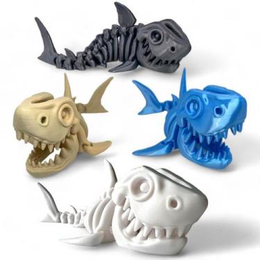 Imagem de TUBARÃO ESQUELETO Articulado Brinquedo Baby Shark Fidget Toy Sensorial