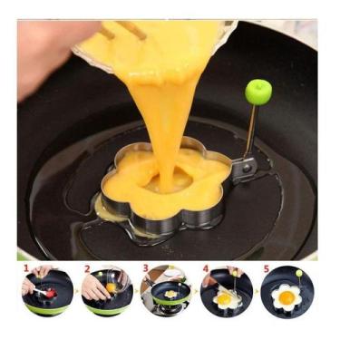 Imagem de 1 Molde Forma Omeleteira Panqueca Ovo Frito Aço Inox  Modelo Estrela -