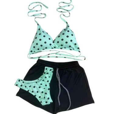 Imagem de Conjunto Biquíni Bolinhas em Tecido Suplex com Short - Gringas Model
