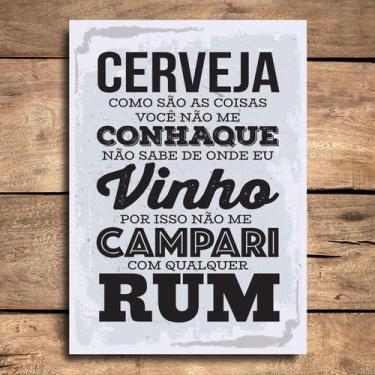 Imagem de Placa Decorativa com Frase Cerveja Bebidas 20x30cm - Quartinhos