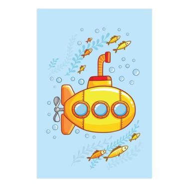 Imagem de Placa Decorativa MDF Infantil Fundo do Mar Submarino 30x40cm - Quartin