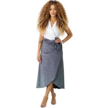 Imagem de Saia Brilho Lurex Envelope Transpassada Catwalk Feminina-Feminino
