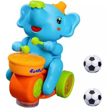 Imagem de Elefante Musical Que Emite Sons E Luz Brinquedo Para Criança Com Bolin