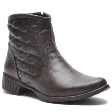 Imagem de Bota cano curto feminina couro legitimo cor Café 312 - Ipê Mulato, Caf