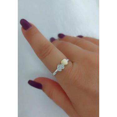 Imagem de Anel Delicado 2 Corações De Prata 925 Zircônias E Aplique De Ouro 14 K