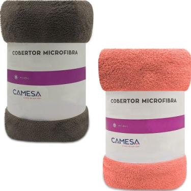 Imagem de Kit 2 Manta Cobertor Solteiro Microfibra Soft Macia Fleece 150x220cm C