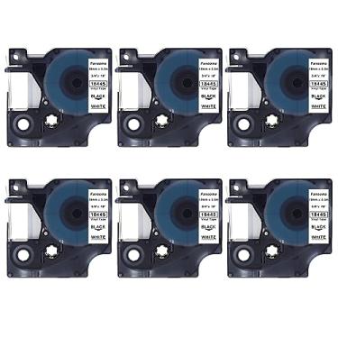 Imagem de Fanooma Substituição de etiqueta de vinil compatível com DYMO 18445 fita branca permanente industrial de 3/10.2 cm, funciona com DYMO Rhino RhinoPRO 4200 5200 5000 6000 etiquetadora, preto sobre