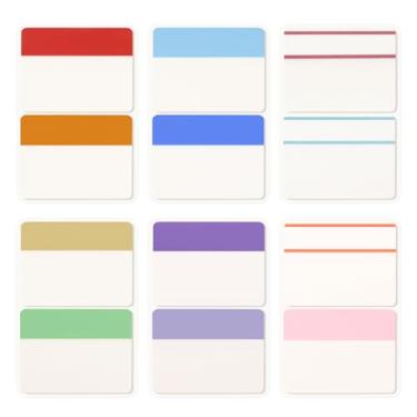 Imagem de KICNIC 240 peças, abas adesivas de 5 cm, guias de leitura coloridas autoadesivas, marcadores de páginas de sinalizadores de seta para fichário, livros, pastas de arquivos e caderno [12 cores suaves],