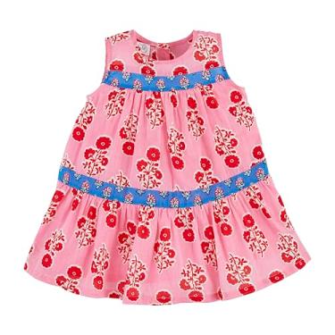 Imagem de Mud Pie Vestido infantil com estampa mista para bebês meninas, Rosa floral, 12-18 Meses