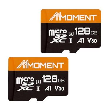 Imagem de MMOMENT Cartão Micro SDXC de 128 GB (pacote com 2), compatível com A1, UHS-I, U3, V30, Class10, velocidade de leitura de até 95 MB/s, velocidade de gravação de até 60 MB/s, adaptador SD incluído