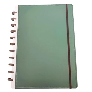 Imagem de Caderno de Disco 10 Matérias Folhas Removíveis Capa Dura Escolar Infinito Sistema Inteligente Coleção Color Clássico - Verde Clean (GRANDE - Universitário)