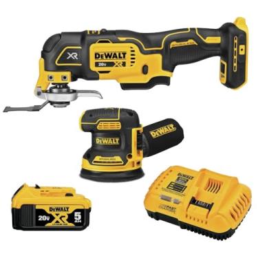 Imagem de DEWALT Lixadeira e multiferramentas, kit para marcenaria, 20V MAX* XR 2 ferramentas (DCK202P1)