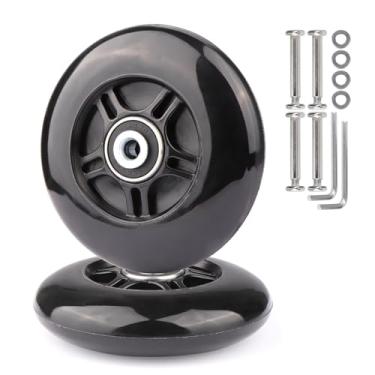 Imagem de Gladder Rodas de substituição de mala de bagagem Silenciosa PU Rodízio em linha com rolamentos ABEC7 608-2RS 608-2RS 6 mm eixo arruela kit de reparo universal (85 x 24 mm)