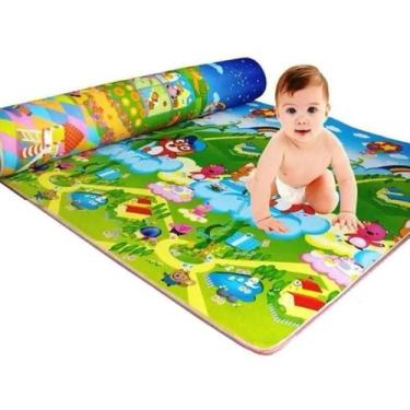Imagem de Tapete Atividades Infantil 180x120 Colorido e Térmico com bolsa para t