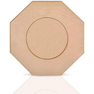 Imagem de Sousplat Oitavado de MDF Madeira Crua - Tamanho: 33 cm Diâmetro - MAD.