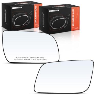 Imagem de A-Premium Vidro espelhado não aquecido do lado do motorista e do passageiro de 2 peças com placa de suporte compatível com Chevrolet Astro 1985-2005 e GMC Safari 1985-2005 - Espelho retrovisor lateral