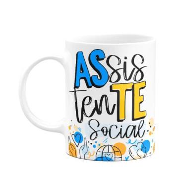Imagem de Caneca profissões - Assistente Social - 325ml branca - JPS INFO