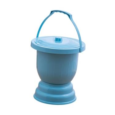 Imagem de predolo Pot de câmara portátil Spittoon Night Urining Container Night Urining With Handle Spittoon com tampa para carro em casa mulheres adultos adultos, Azul