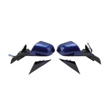 Imagem de Conjunto de espelho retrovisor de 13 fios azul royal escuro com capa lateral espelho retrovisor acessórios para carro, compatível com Tesla modelo 3 M3 2021-2023(1 pair)