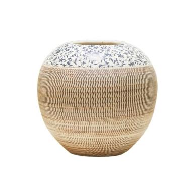 Imagem de Vaso Vaso de cerâmica redondo decoração sala estar arranjo flor decoração escritório entrada estudo casa decoração chinesa Vaso de flores