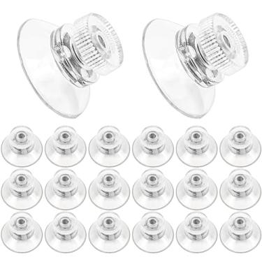 Imagem de 20 ventosas pequenas, ventosas com parafuso de metal, ventosa de PVC transparente de 25 mm, suporte de gancho de sucção adesivo forte para janela de carro, cortina de vidro, cortina de vidro, porta de