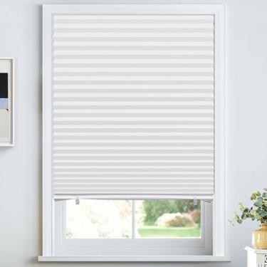 Imagem de LazBlinds No Tools No Drill Persianas de papel plissadas sem fio cortadas no tamanho certo para janelas, cortinas de janela temporárias autoadesivas com filtro de luz para casa (76 cm L x 182 cm A x 4
