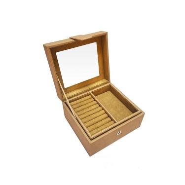 Imagem de Caixa Porta-Jóias em Couro Sintético Bege 18cm TH0145 BTC